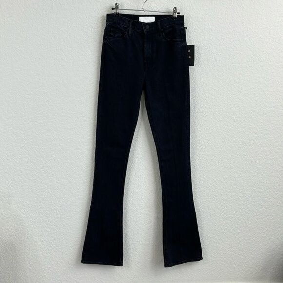 MOTHER Denim High Waisted Runway Jeans in Who's Sorry Now Black Faded NWT - Picture 1 of 11